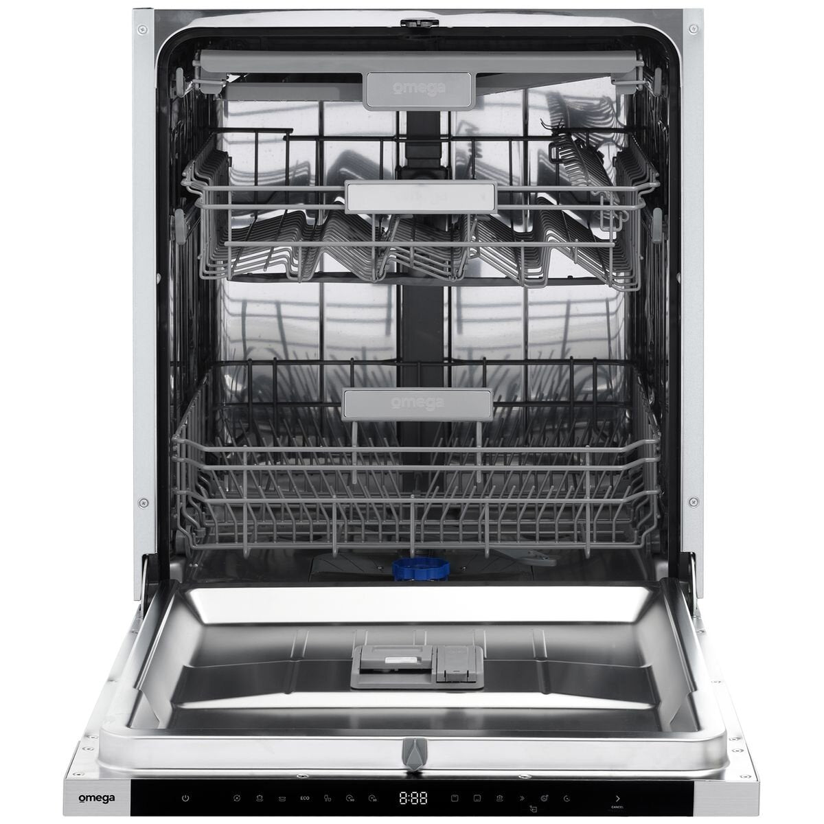 Omega 60cm Fully Integrated Dishwasher - 15 Place Settings, Auto Open Drying, Seven Programs - ODWIF6015