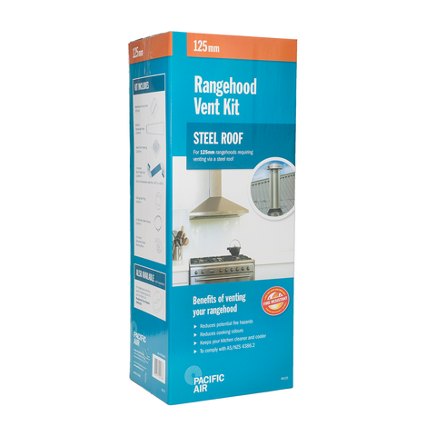 Pacific Air RS125 Steel Roof Rangehood Venting Kit 125mm Round - 3m Duct Aluminium
