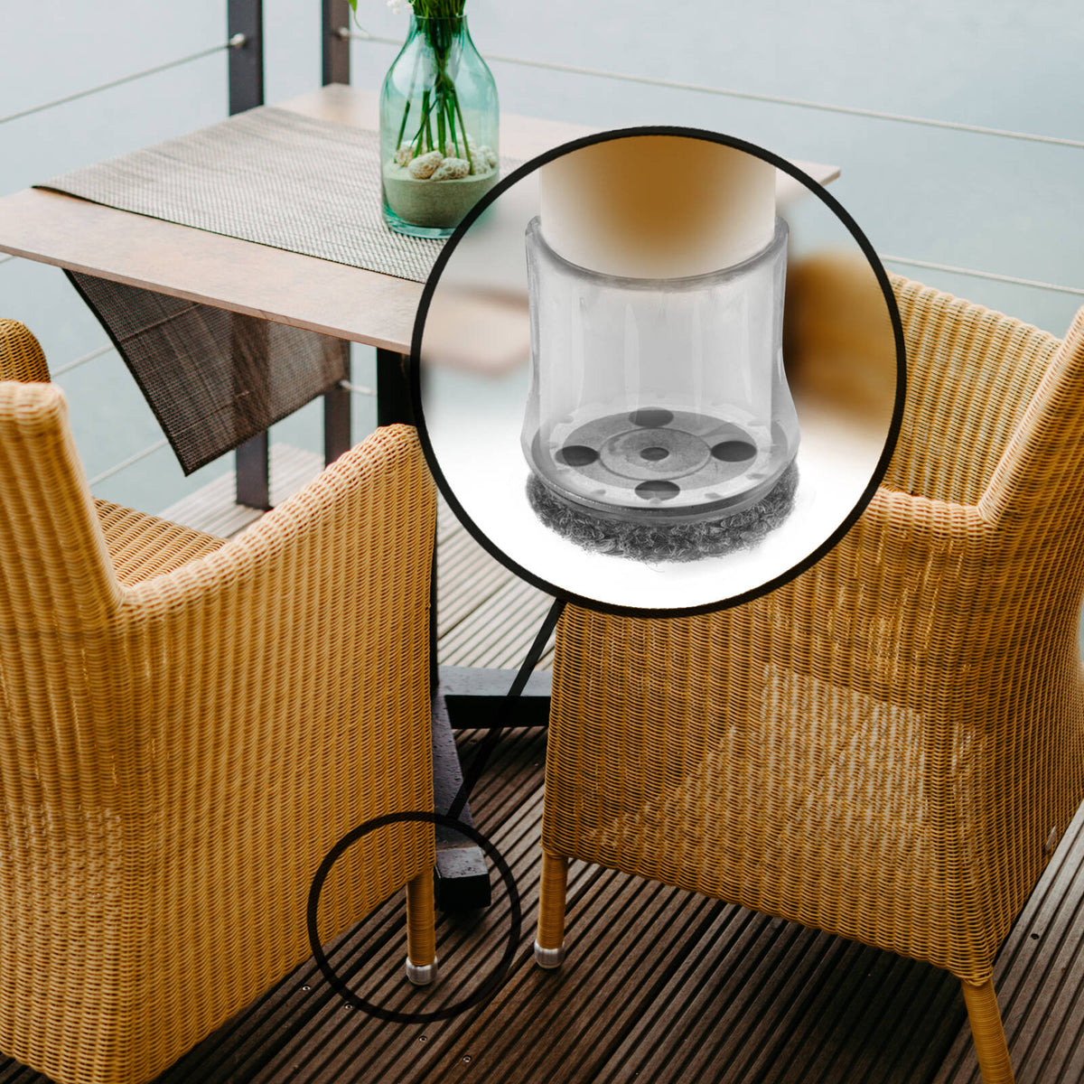 Slipstick 23-29mm Clear Sleeve Outdoor Berber Furniture Floor Protector 8 Pack