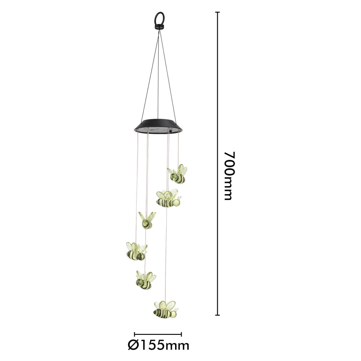 Click Solar Bee Windchime - 6 RGB LED - 125mm x 700mm - Weather Resistant - SuperSaverAU - view 5
