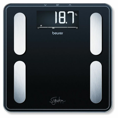 Beurer Signature Line Body Fat Scale - Black - 200kg Capacity, BMI Calculation, Auto Switch Off - BF400B