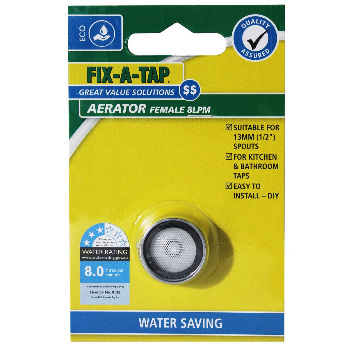 FIX-A-TAP WELS 3 Star 8L/min Female Aerator 13mm