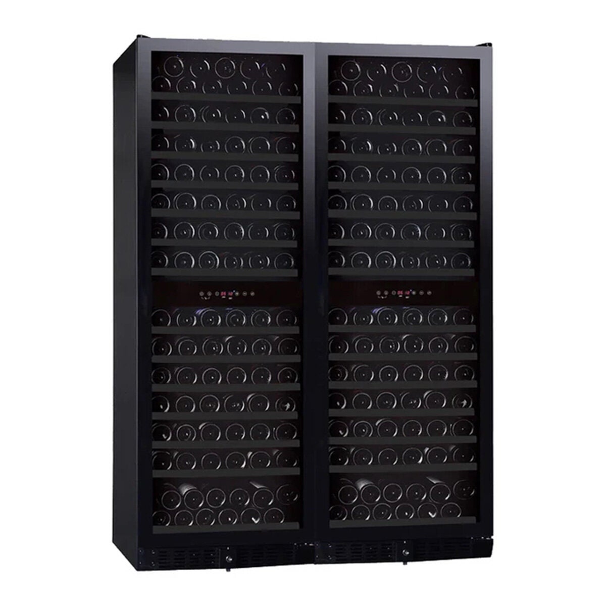 Grand Cru 332 Bottle Multi Zone Wine Fridge - Black Rimless Glass Door - Smoked UV Glass - GCWF332MZBLK