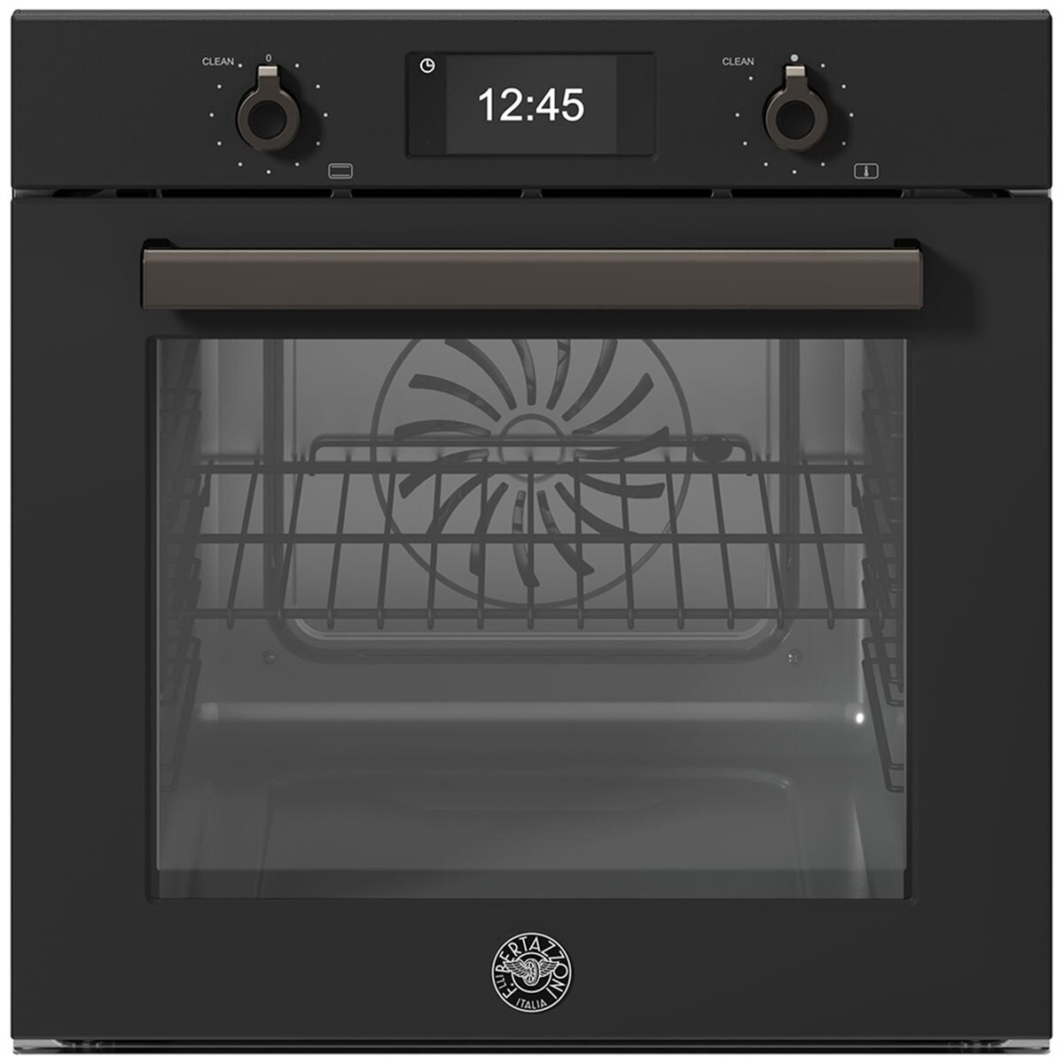 Bertazzoni 60cm Carbonio Professional Pyrolytic Oven - 76L Cavity - Quadruple-Glazed Door - F6011PROPTN-23