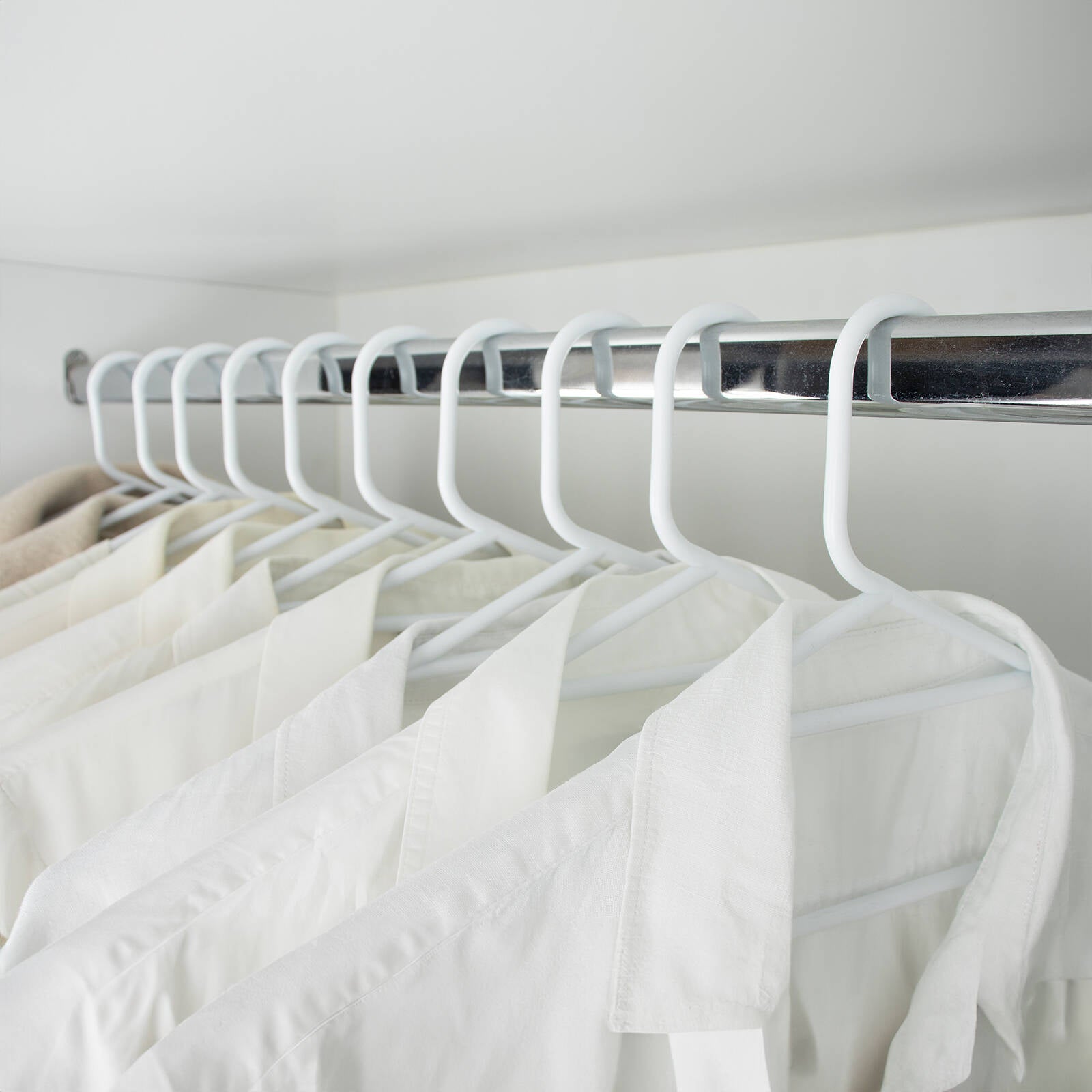 All Set White Plastic Tube Clothes Hangers 10 Pack
