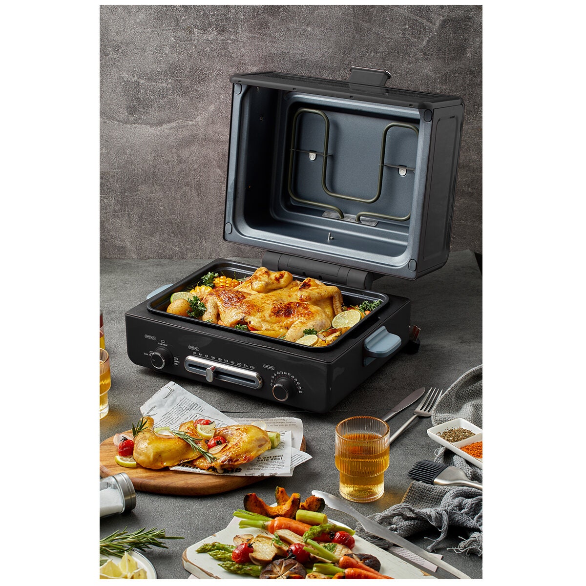 Morphy Richards MultiOven Titanium 12L Benchtop Oven - 2000W, Non-Stick Dual-Texture Pan - MRMPO12T