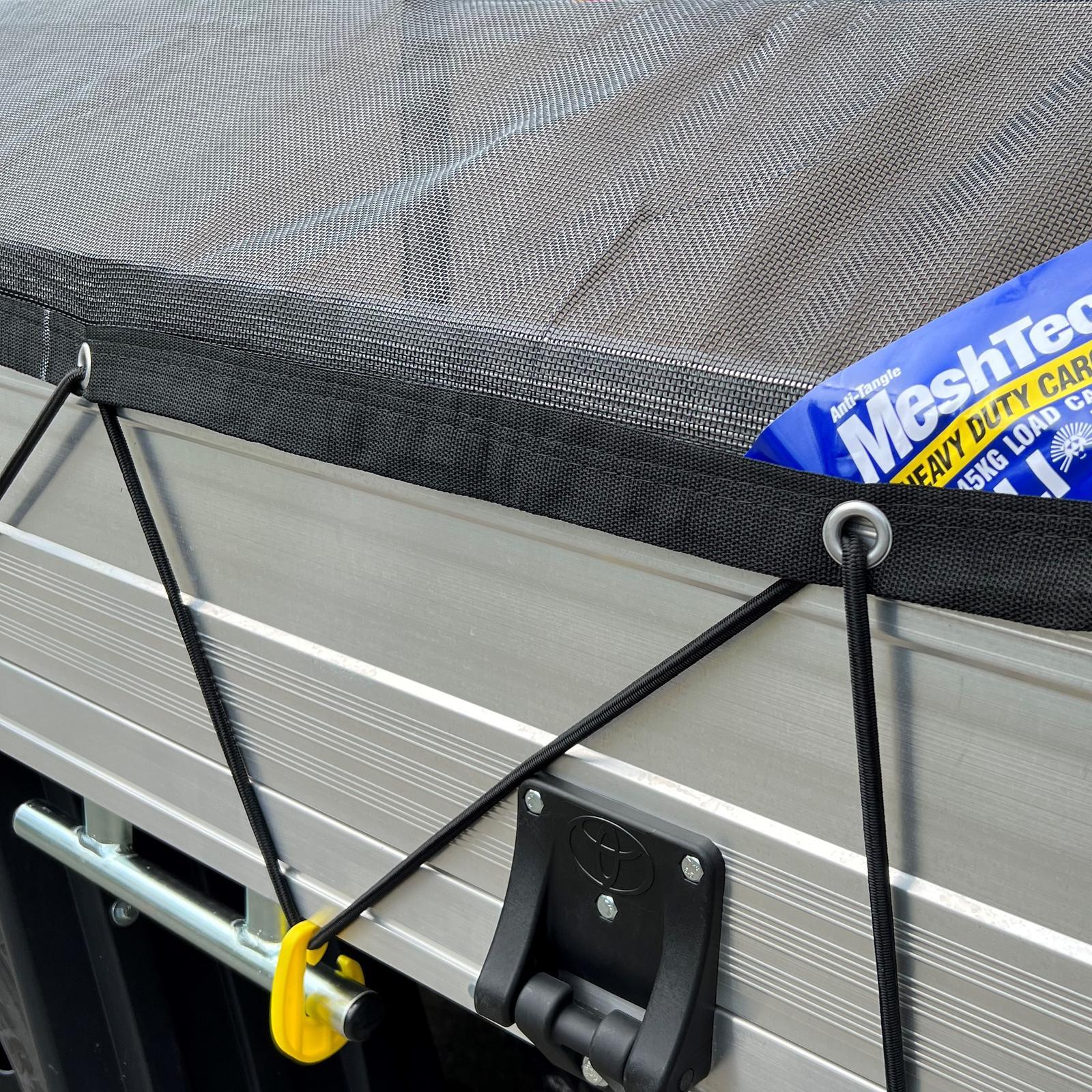 Lion 2 x 2.5m Heavy Duty Meshtech Cargo Net, Black, UV Coated Polyester, Suits Single Cab Ute or 8x6 Trailer