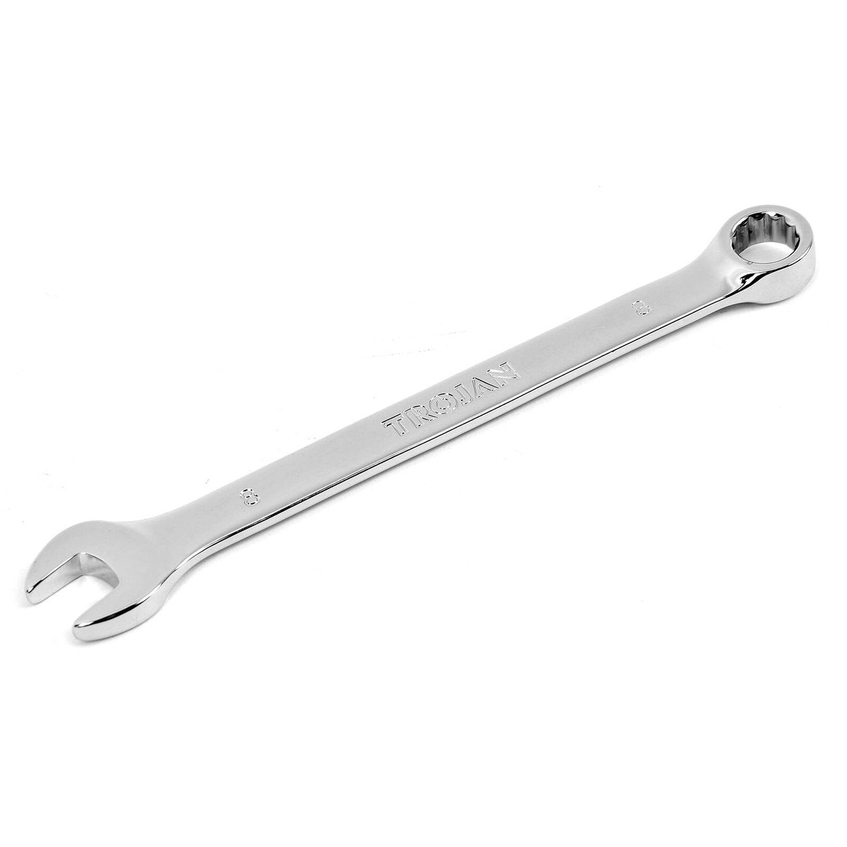 Trojan 8mm Combination Spanner, Chrome Vanadium 12 Point Ring End