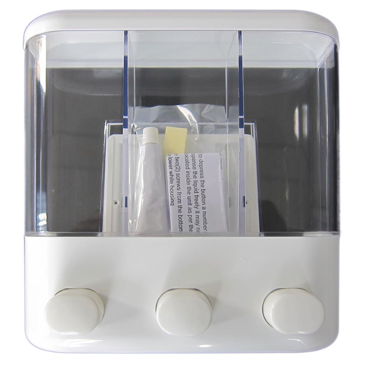 Handi Homes Triple Liquid Dispenser - 500ml Plastic - One Hand Push - SuperSaverAU - view 1