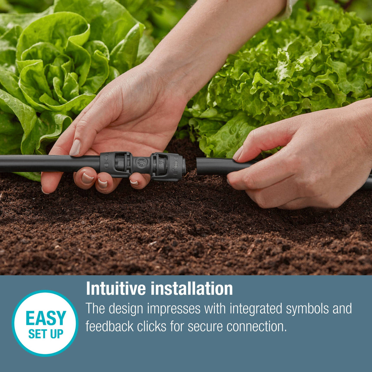 GARDENA 13mm Micro Irrigation Connector 3 Pack Black High-Impact Plastic