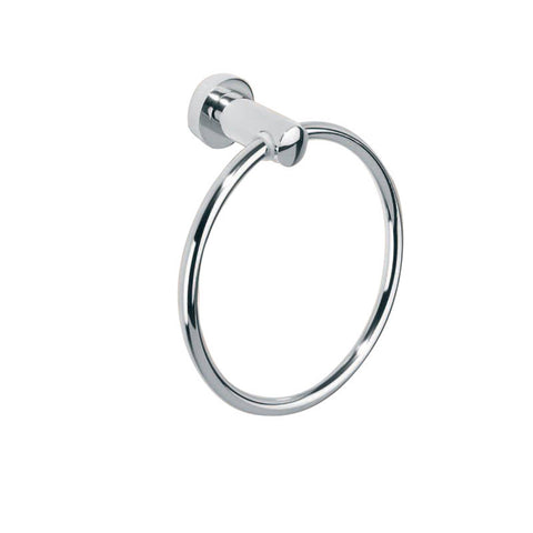 Caroma Cosmo Chrome Towel Ring, Polished Metal Wall Mount
