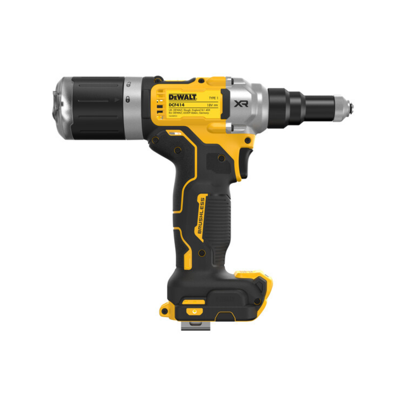 DeWALT 18V 6.4mm Cordless Rivet Gun DCF414NT-XJ - Bare Unit