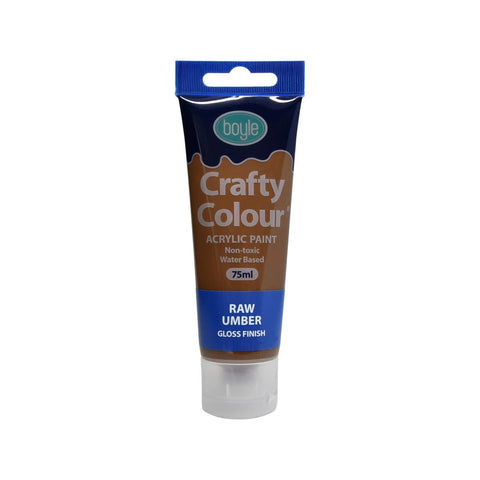 Boyle Raw Umber Acrylic Paint 75ml Water Based Non-Toxic Gloss Finish - SuperSaverAU - view 1