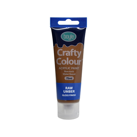 Boyle Crafty Colour Acrylic Paint 75ml Raw Umber - Indoor Craft Paint