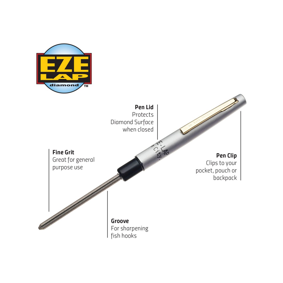 EZE-LAP Diamond Pen Type Sharpener - 600-Grit - Steel - Compact Design - SuperSaverAU - view 2