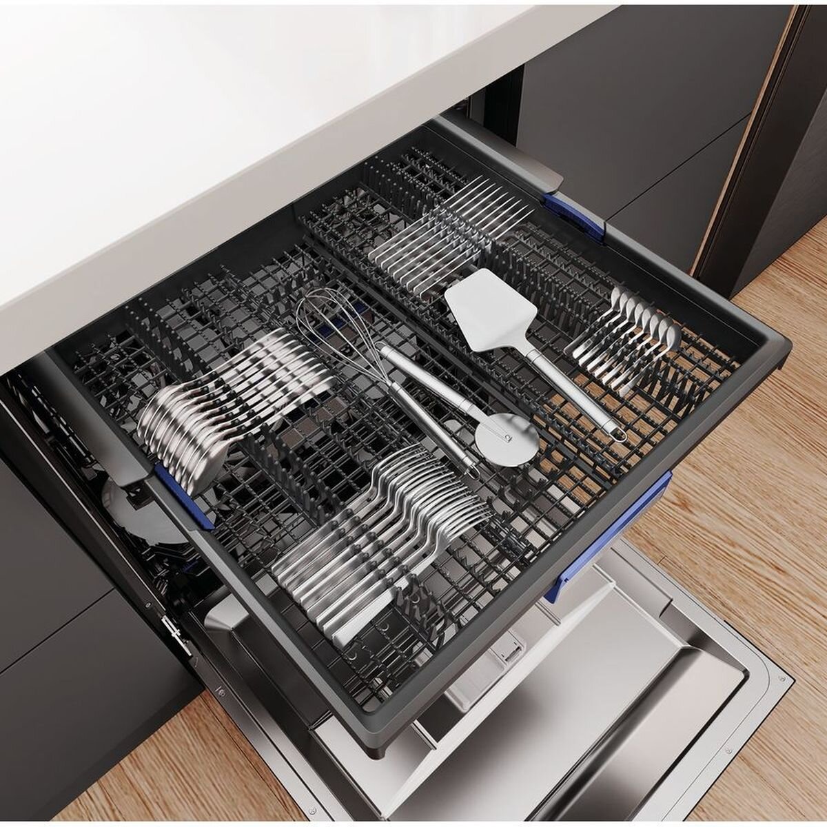 Westinghouse 60cm Underbench Dishwasher 15 Place Settings - Dark Stainless Steel, 10 Programs - WSU6608KXC
