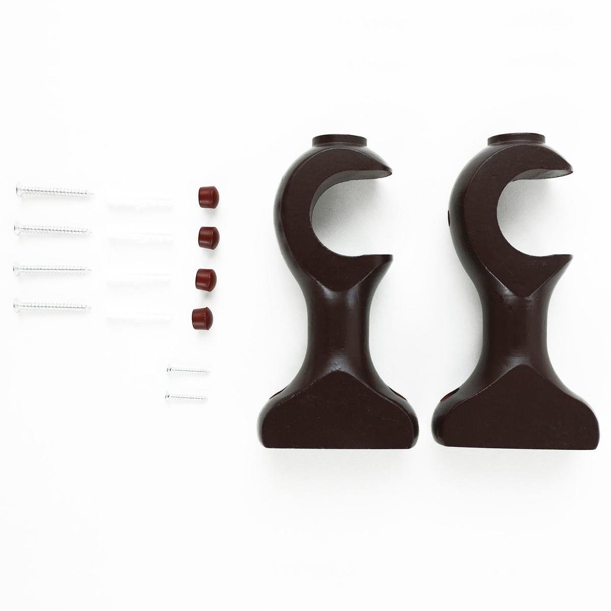 Windoware Curtain Brackets - 33mm - Timber - Walnut Finish - 2 Pack - SuperSaverAU - view 1