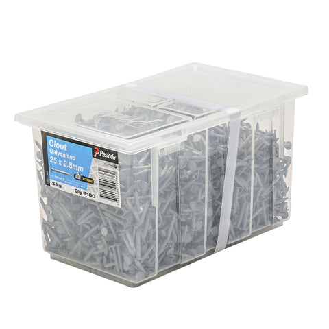 Paslode 25 x 2.8mm 5kg Galvanised Steel Clout Nails - 3100 Pack