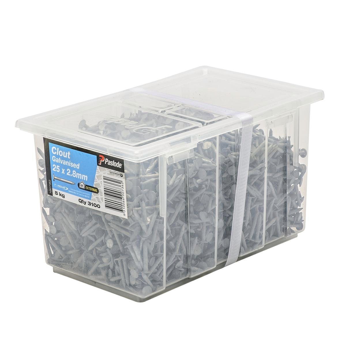 Paslode Galvanised Clouts 25mm x 2.8mm 5kg Pack - Corrosion Resistant - SuperSaverAU - view 1