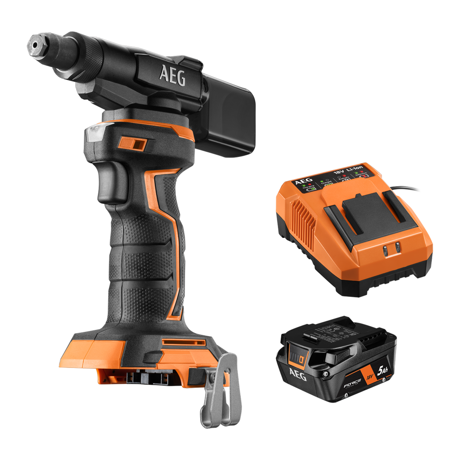AEG 18V Compact 4.8mm Rivet Gun 5Ah Kit BPN1851