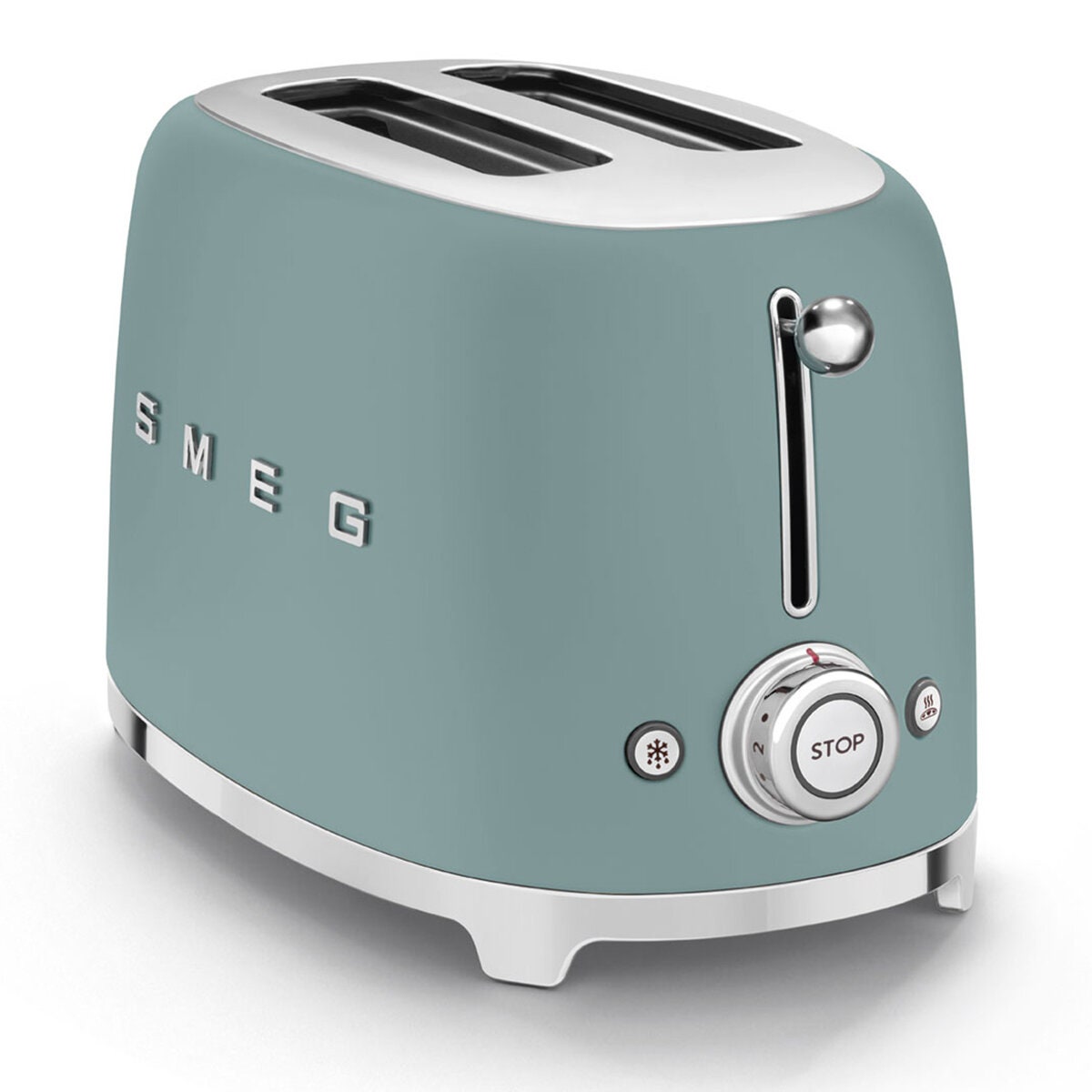Smeg 50s Retro Style 2 Slice Toaster - Emerald Green, Six Browning Levels, Wide Slots - TSF01EGMAU