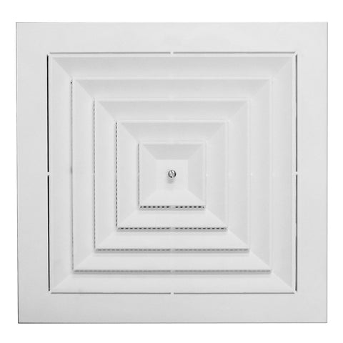 Haron 270 x 270mm White Square Plastic Ceiling Vent, Swivel Bracket