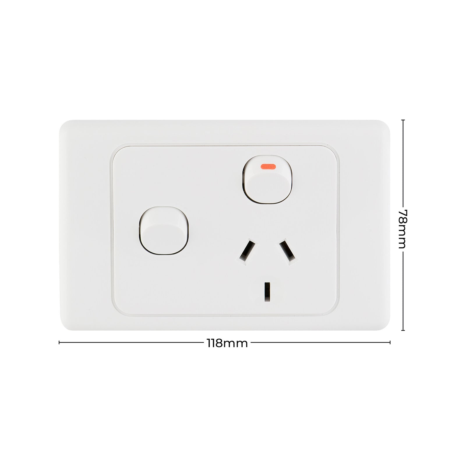 DETA Single Power Point with Extra Switch White Polycarbonate 10A 250V