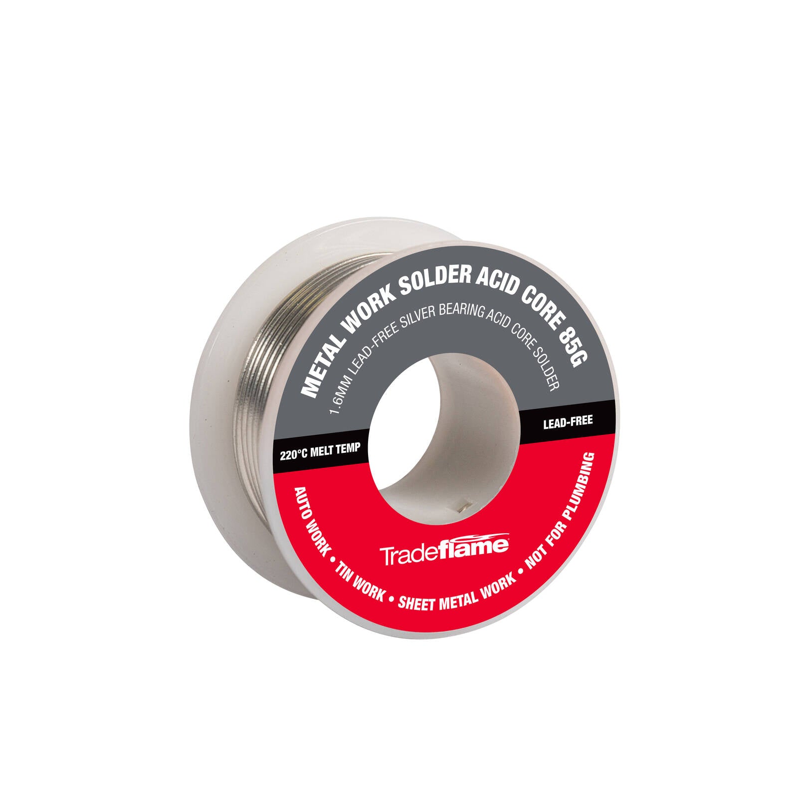Tradeflame 85g Metal Solder Acid Core Lead-Free, Silver