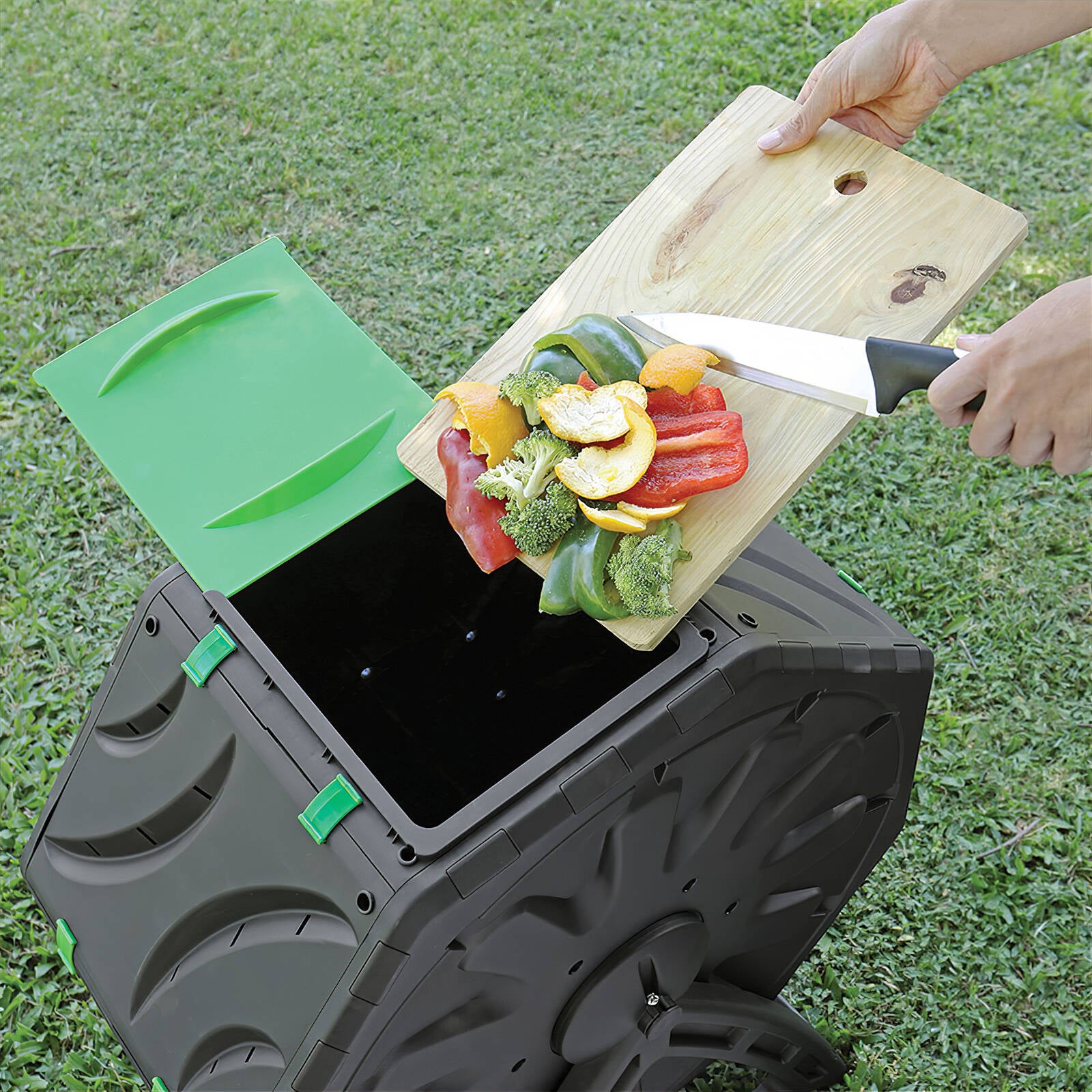 Saxon 65L Compost Tumbler, Rotating Polypropylene Compost Bin