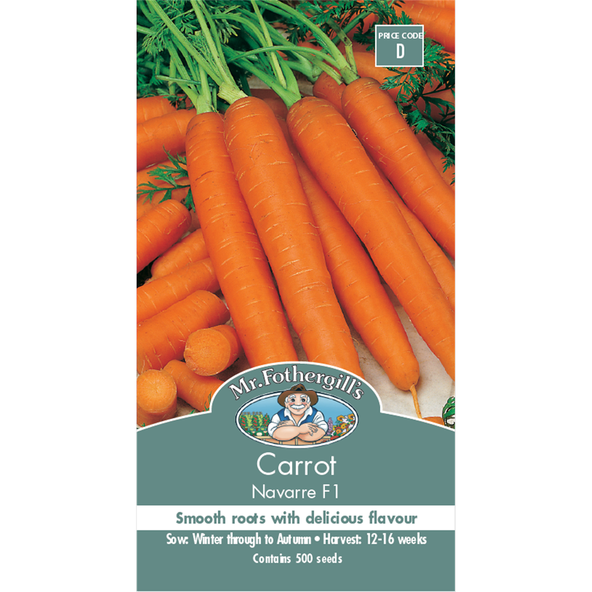 Mr Fothergill's Navarre Carrot Vegetable Seeds, Sweet Nantes Type