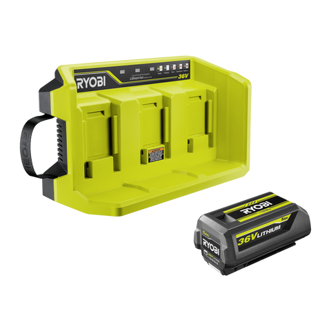 Ryobi 36V 3-Port Charger & 5Ah Battery Kit R36CHA3P5