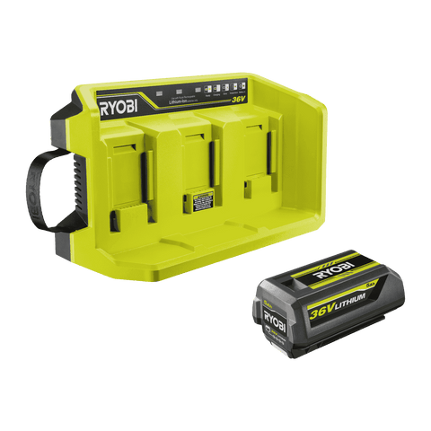 Ryobi 36V 3-Port Charger & 5Ah Battery Kit R36CHA3P5