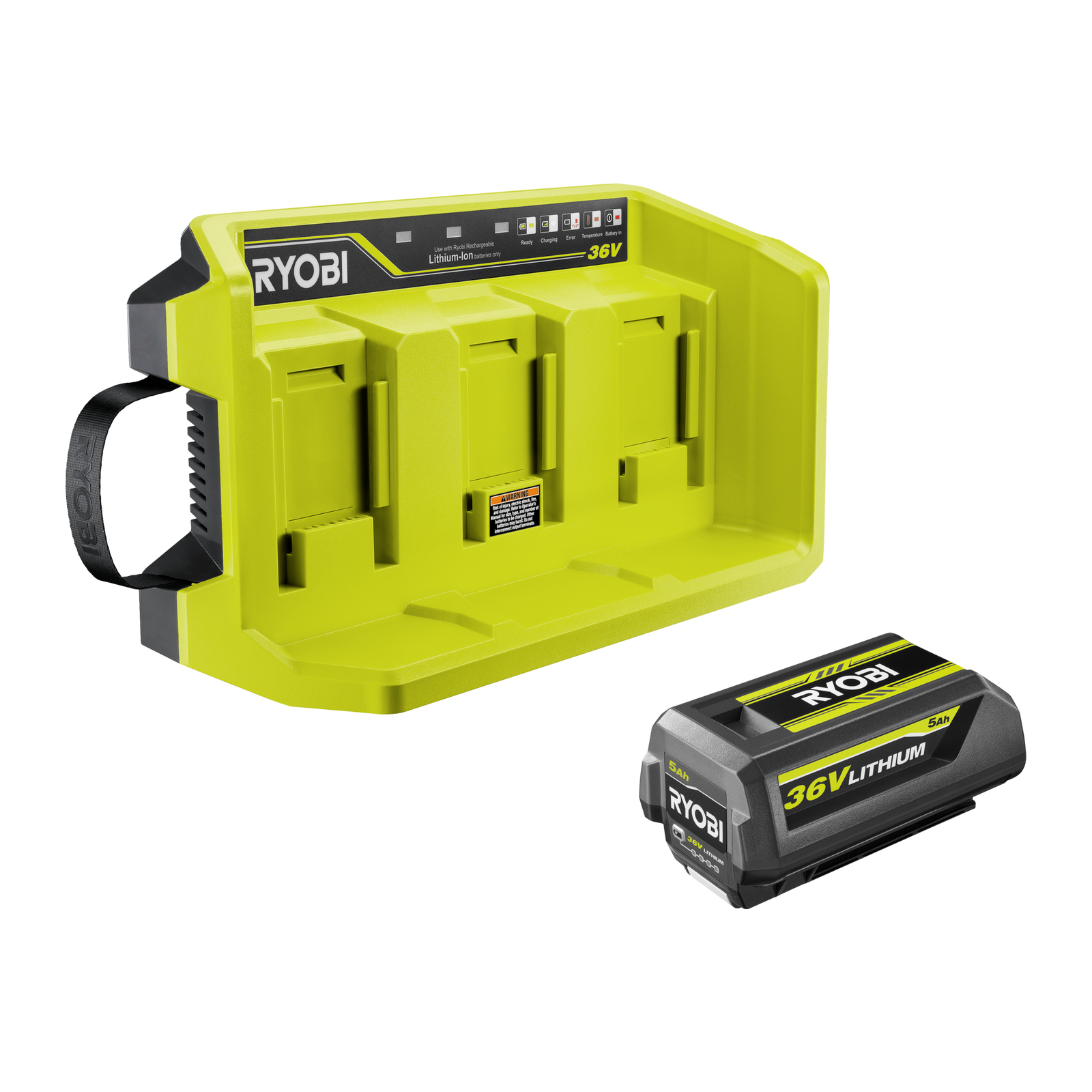 Ryobi 36V 3-Port Charger & 5Ah Battery Kit R36CHA3P5