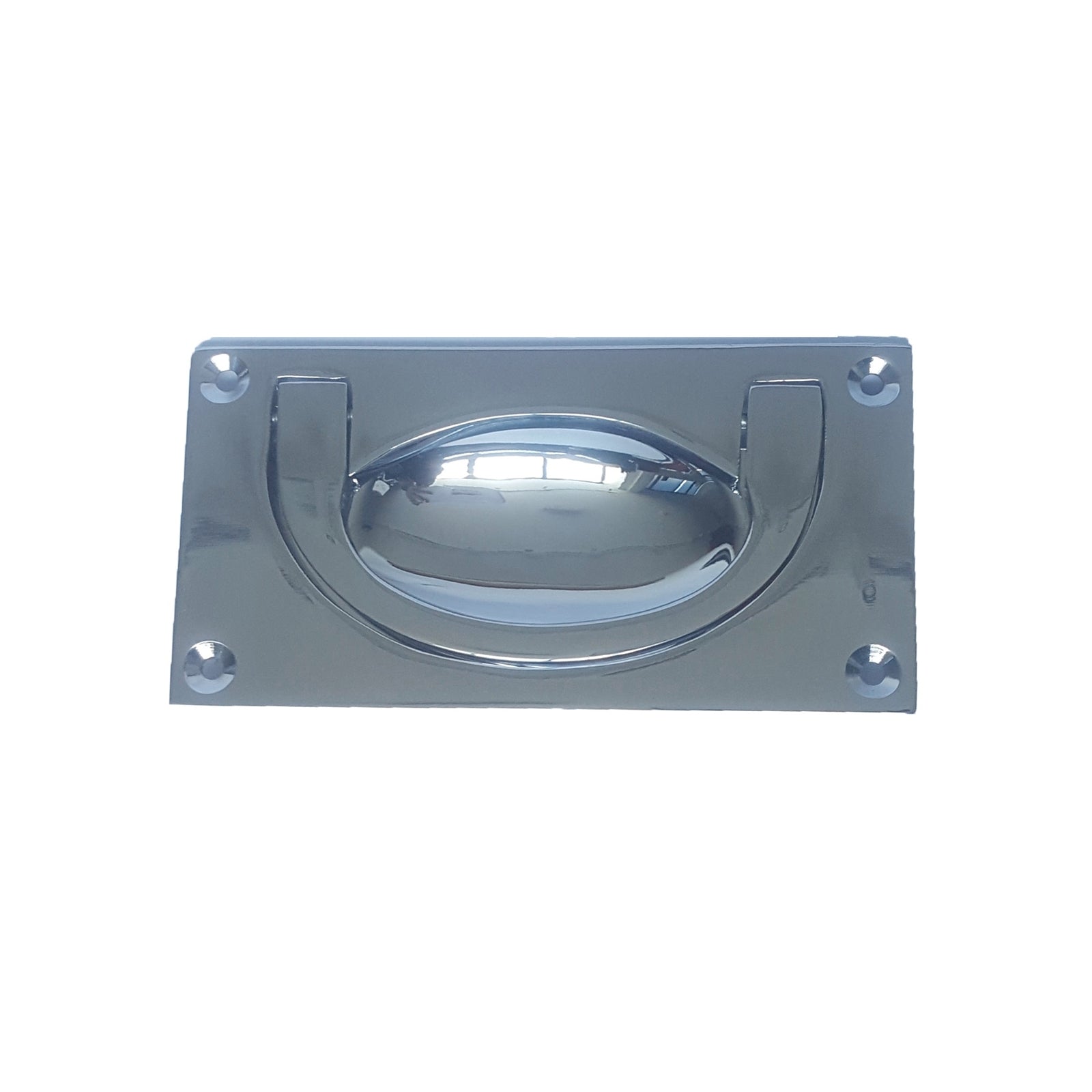 Delf 88 x 50mm Satin Chrome Solid Brass Flush Drop Handle