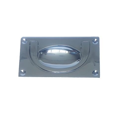 Delf 88 x 50mm Satin Chrome Solid Brass Flush Drop Handle
