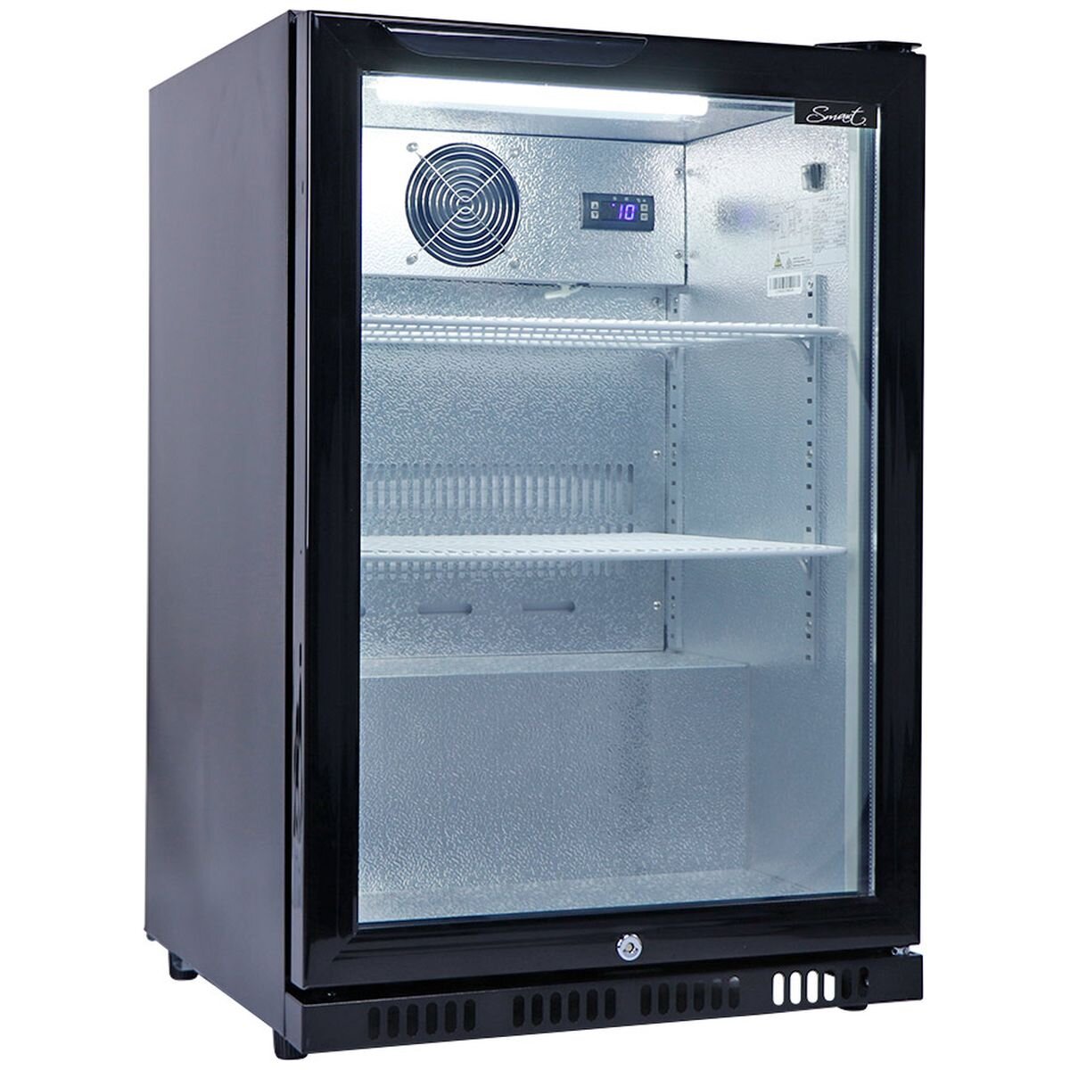 Smart 118L drinks chiller - black, lockable door, 7 star energy rating, interior light - SMH1840BLK