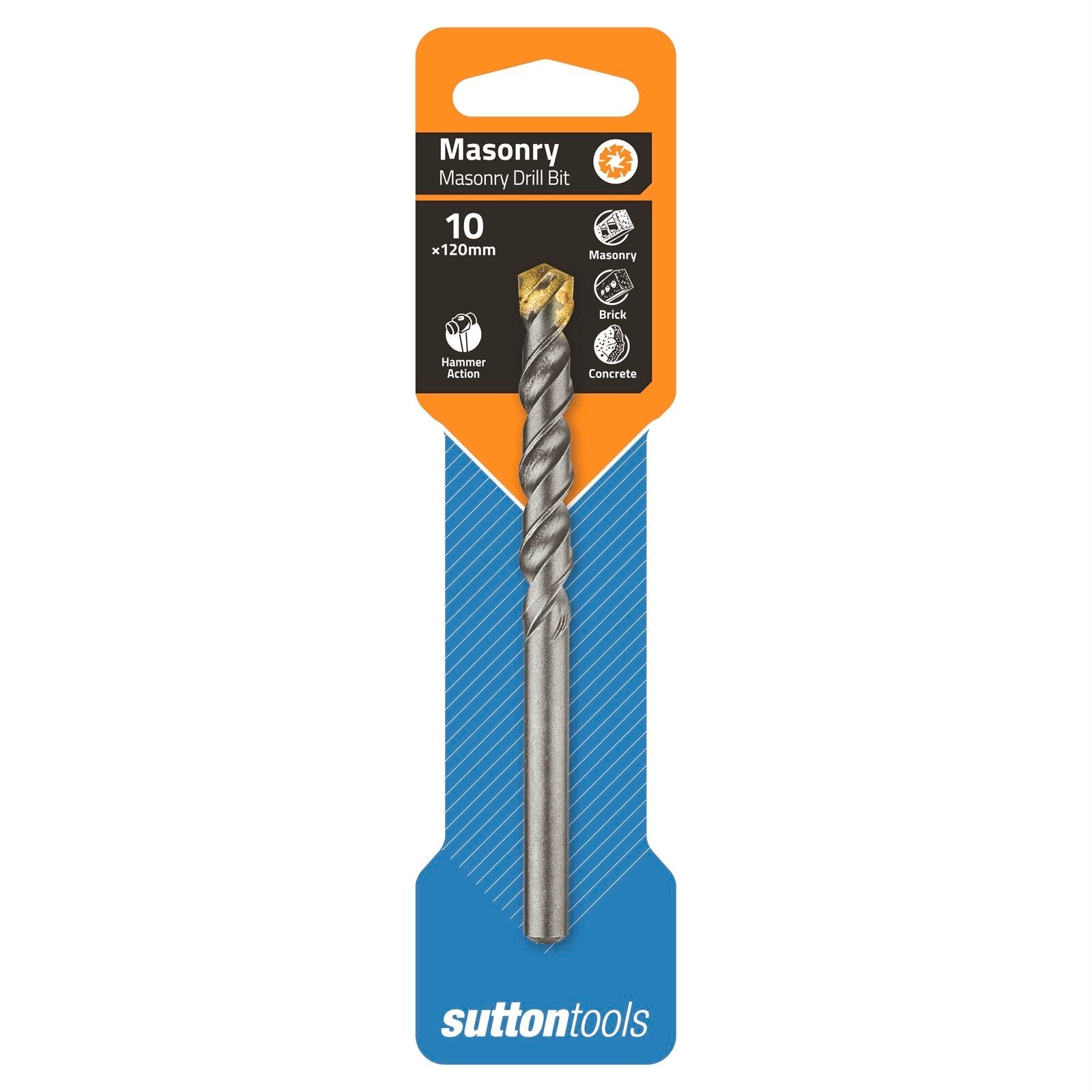 Sutton Tools 10 x 120mm SF TCT Masonry Drill Bit, Carbide Tip, 120mm Drilling Depth