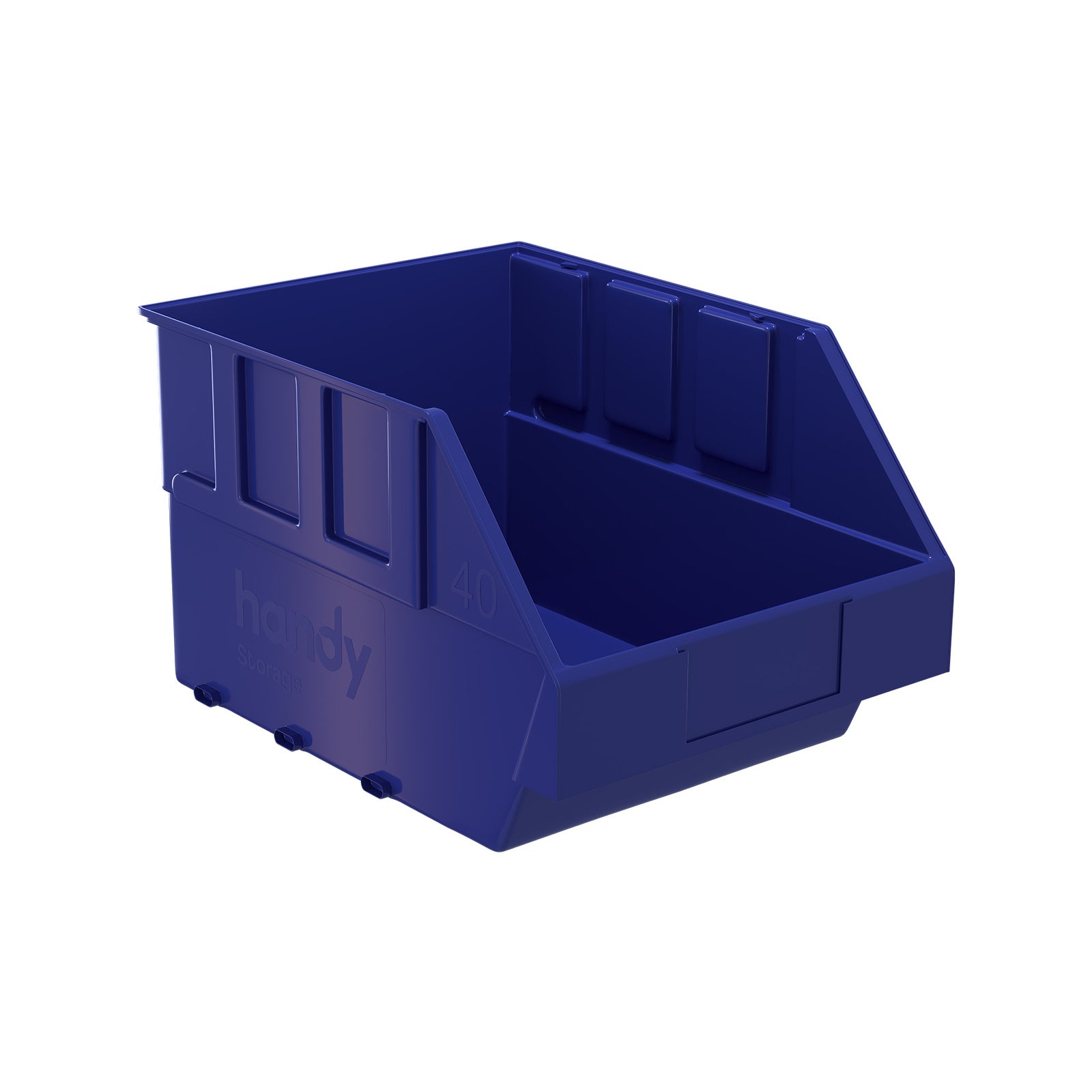 Handy Storage Size 40 Plastic Storage Tote Blue Stackable Bin
