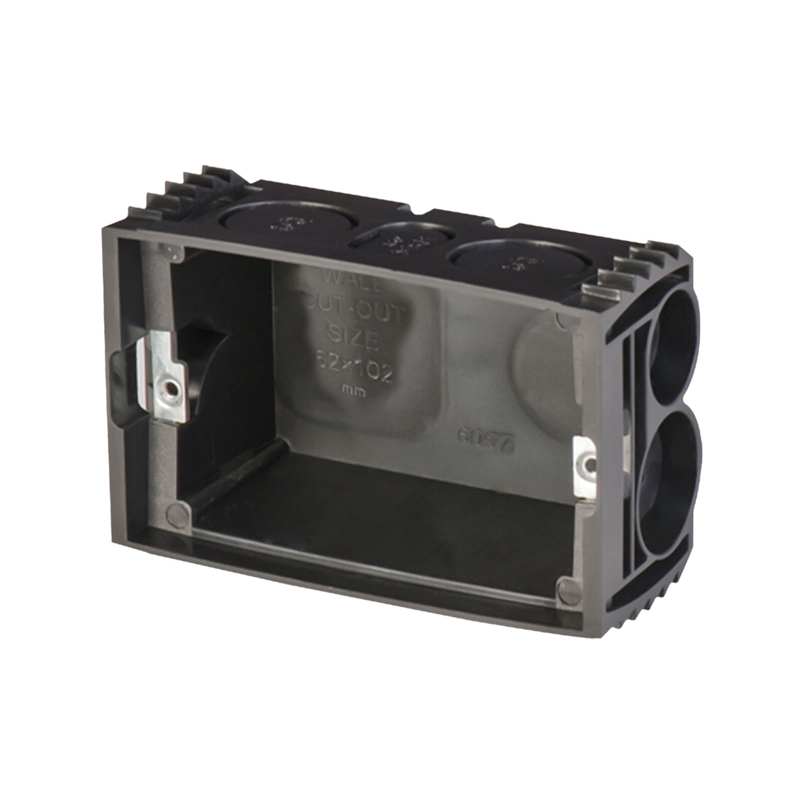 DETA Wall Mounting Box with Adjustable Lugs, Black Polycarbonate, 6 Pack (6057BT)