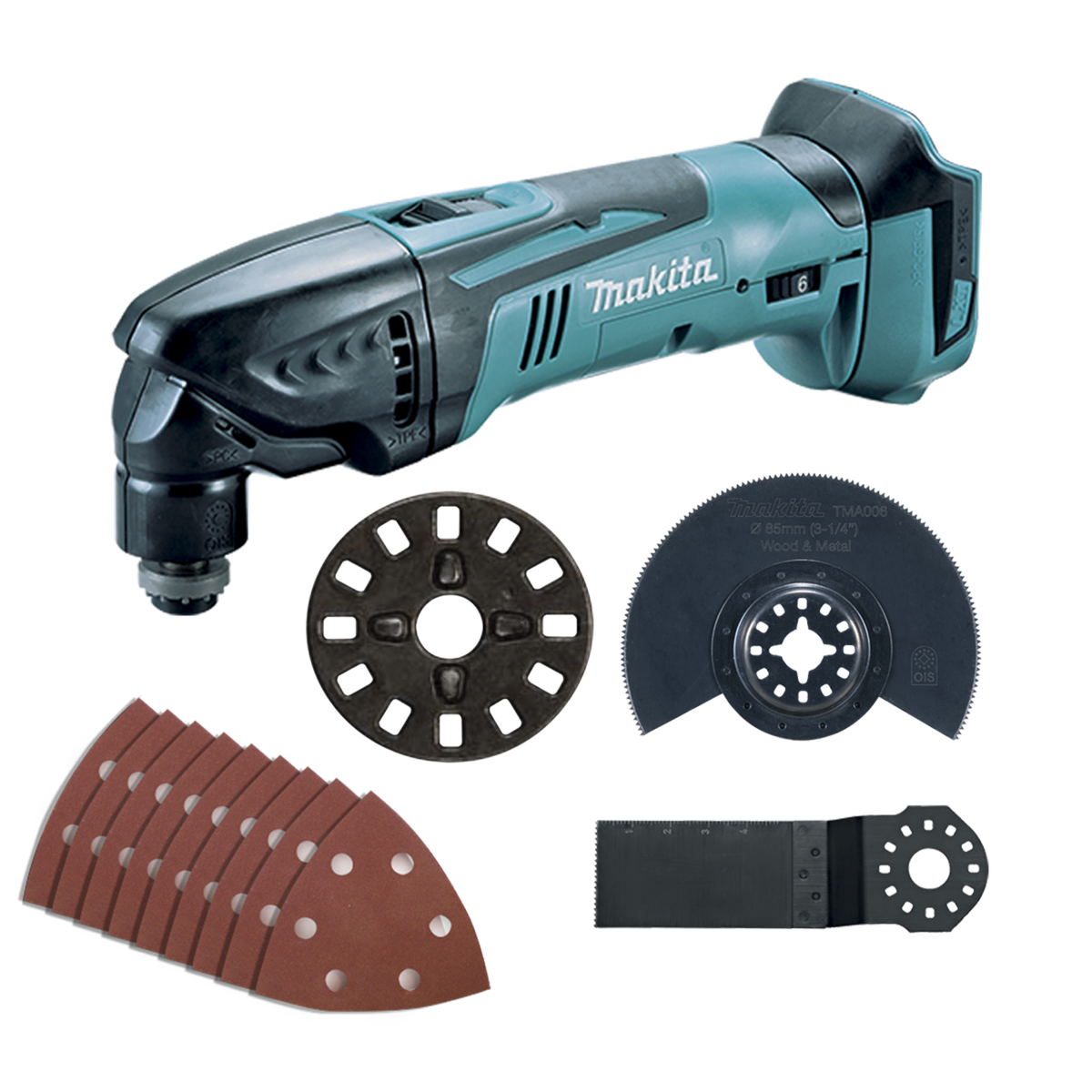 Makita 18V Mobile Multi-Tool DTM50ZX5 - Skin Only, Cordless Oscillating Tool with 5 Accessories