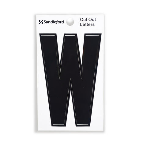 Sandleford 85mm Black Cut Out Self Adhesive House Letter W - SuperSaverAU - view 1