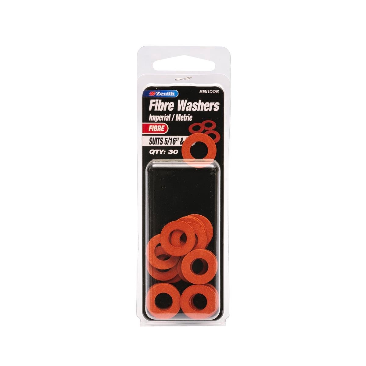 Zenith 5/16" and M8 Round Fibre Washer - 30 Pack