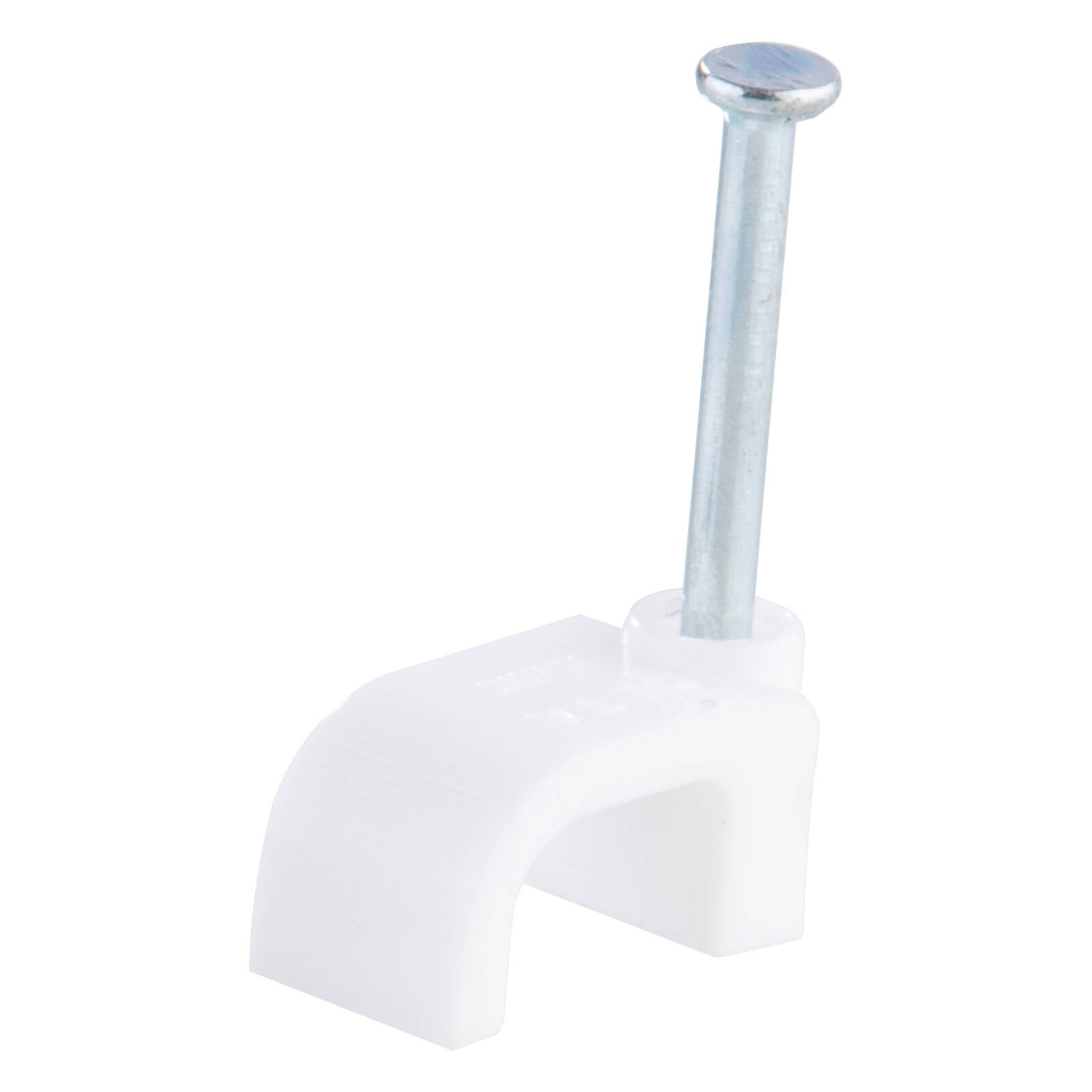DETA 10mm White Flat Cable Clips Plastic 100 Pack
