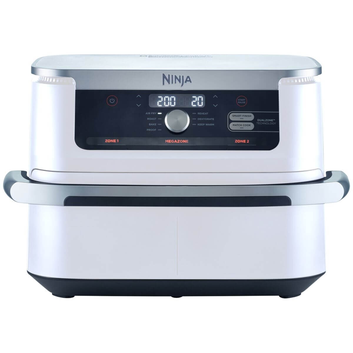 Ninja XXXL FlexDrawer Air Fryer 10.4L - DualZone, Smart Finish, Match Cook - White - AF500WHANZ