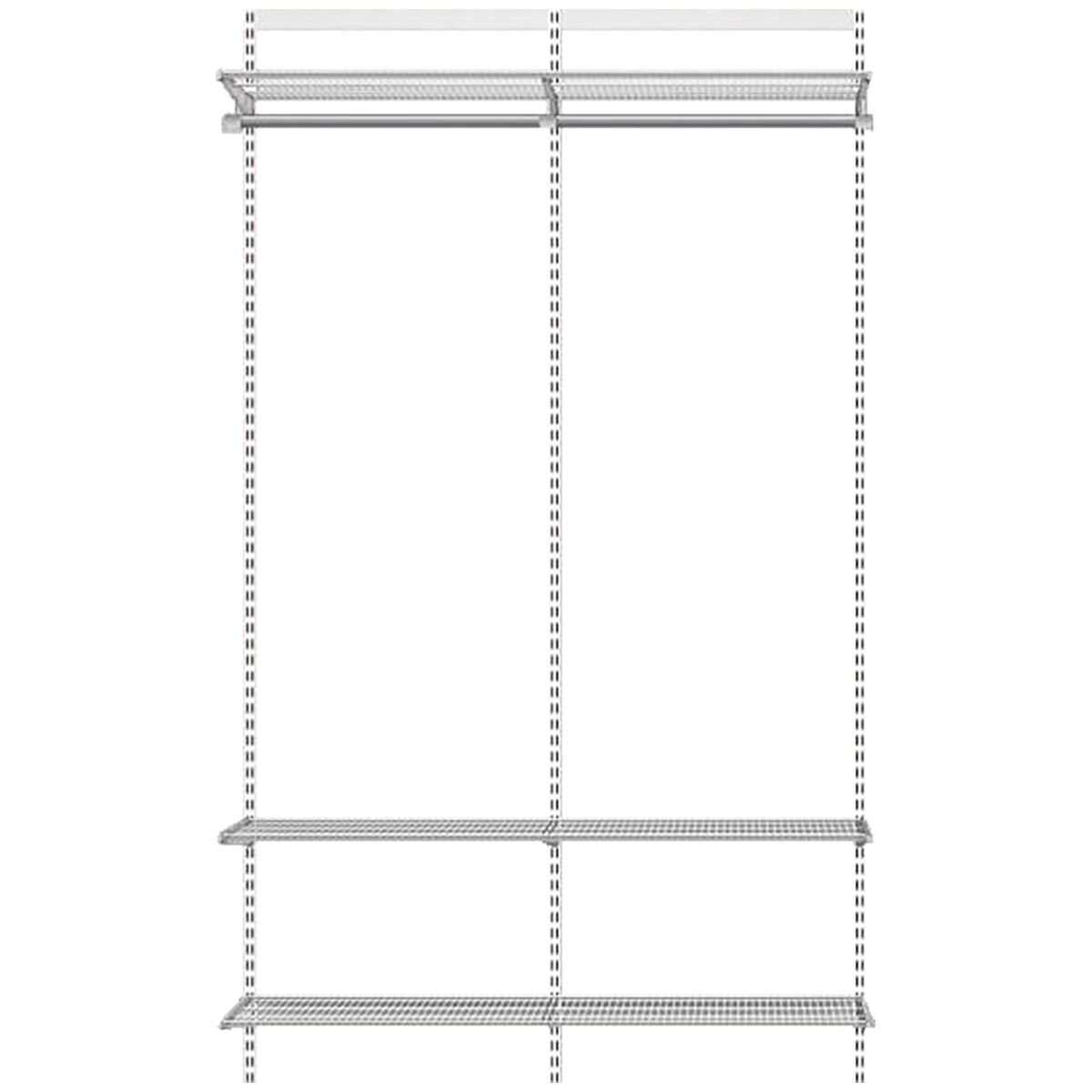 Elfa Essentials 1253mm Wardrobe Pack - White E-Poxy Bonded Steel - 10 Year Warranty - 11991