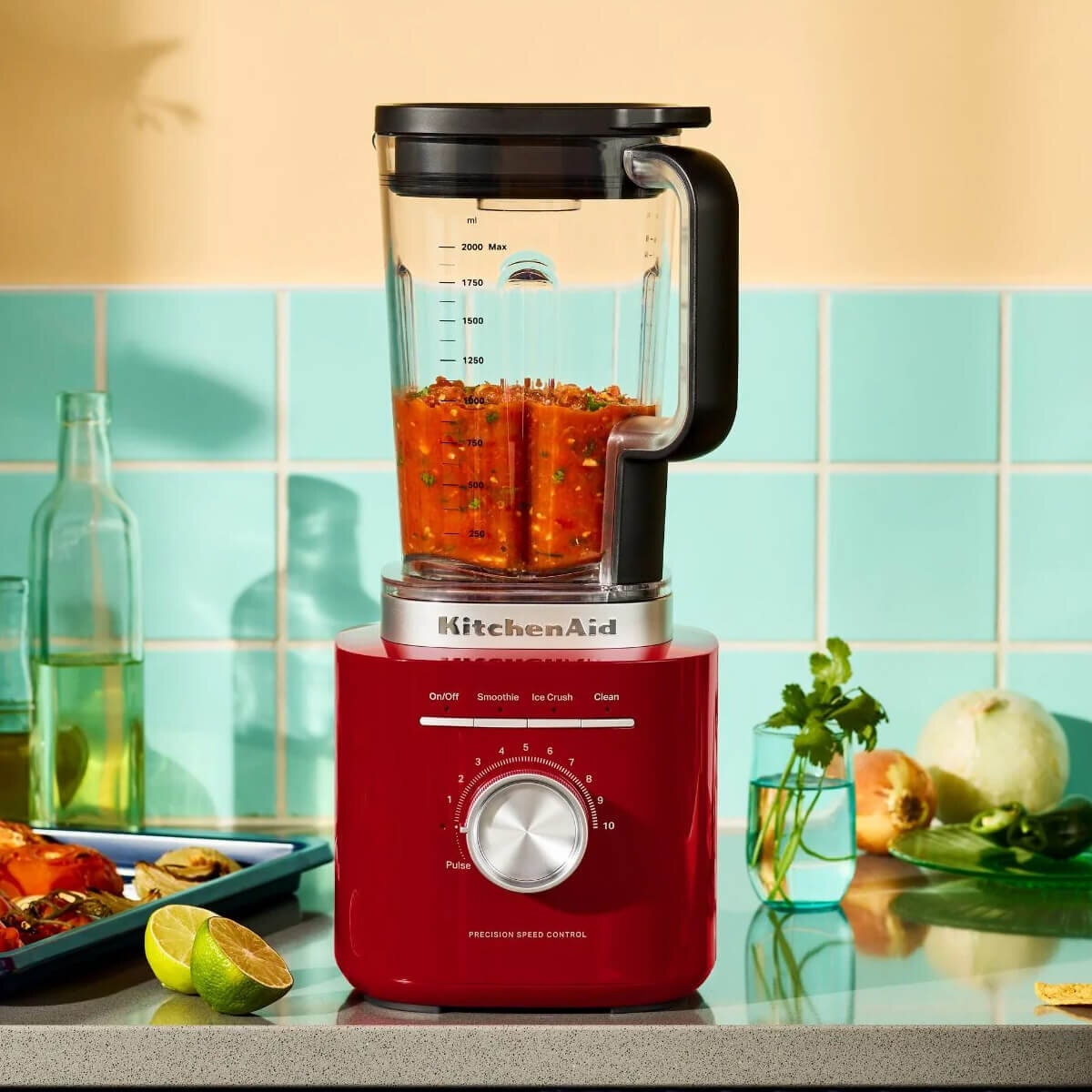 KitchenAid K200 Pure Power blender 2L - Empire Red, 1200W, three preset programs - 5KSB2072AER