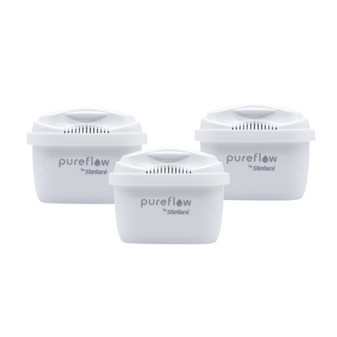 Stefani PureFlow Replacement Filter Cartridge, BPA Free, 3 Pack