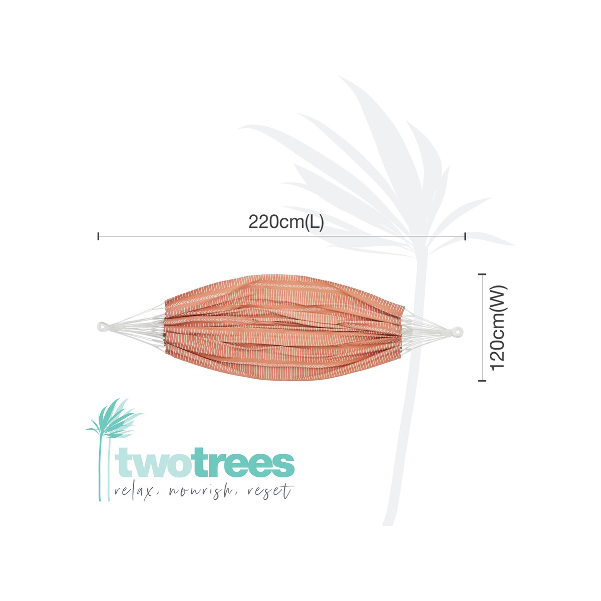 Two Trees Single Cotton Hammock 120 x 220cm UV Protected 140kg