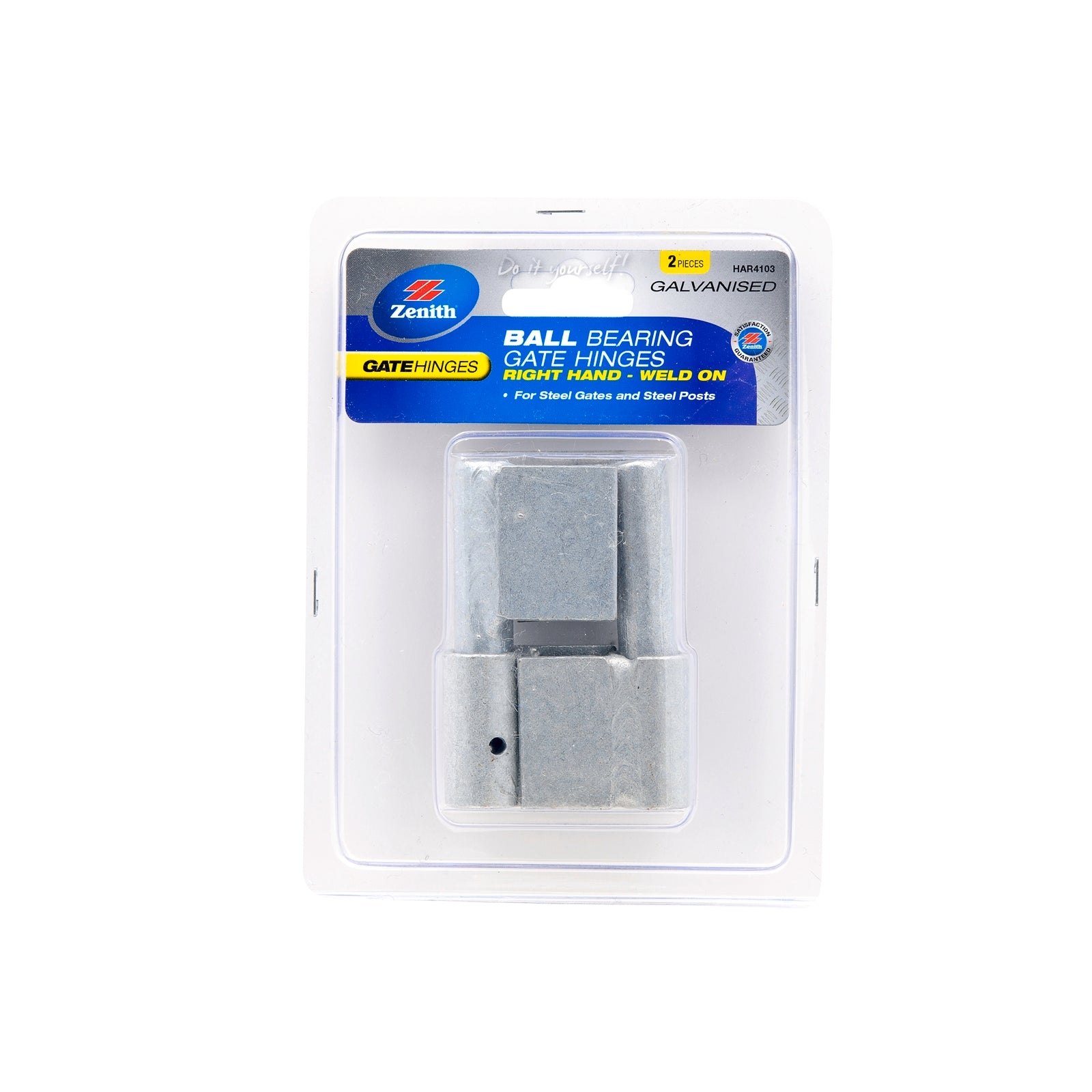 Zenith Galvanised Steel Right Hand Ball Bearing Gate Hinges, 2 Pack
