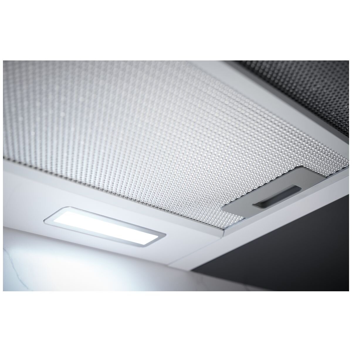 Omega 60cm Slide-Out Rangehood - White with Stainless Steel Fascia, 440m³/h Max Air - ORT6WXA
